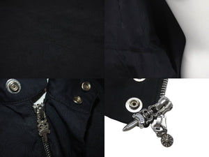 CHROME HEARTS クロムハーツ ナイロンジャケット サイズL 総柄 CHプラス ダガージップ クロスボール ブラック 美品 中古 4c076222