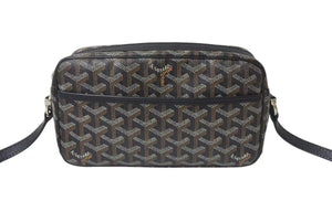 GOYARD ゴヤール カップヴェールPMバッグ ショルダーバッグ CAPVE2PMLTY01CL01P ブラック PVC レザー シルバー金具 美品 中古 4c076223