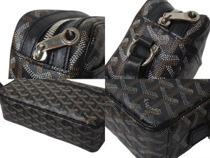 GOYARD ゴヤール カップヴェールPMバッグ ショルダーバッグ CAPVE2PMLTY01CL01P ブラック PVC レザー シルバー金具 美品 中古 4c076223