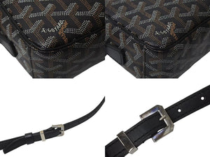 GOYARD ゴヤール カップヴェールPMバッグ ショルダーバッグ CAPVE2PMLTY01CL01P ブラック PVC レザー シルバー金具 美品 中古 4c076223