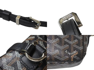 GOYARD ゴヤール カップヴェールPMバッグ ショルダーバッグ CAPVE2PMLTY01CL01P ブラック PVC レザー シルバー金具 美品 中古 4c076223