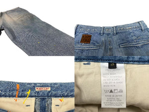 KAPITAL キャピタル デニムパンツ ペイント テーパード ボタンフライト サイズ3 コットン K1504LP19 美品 中古 4c076231