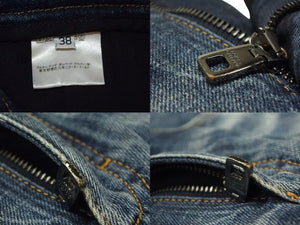 DOLCE&GABBANA ドルチェ&ガッバーナ デニム ダメージ加工 フレアパンツ スパンコール ブルー ゴールド サイズ38 美品 中古 4c076239