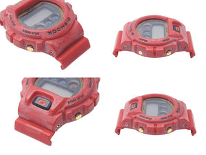 CASIO G-SHOCK A BATHING APE カシオ アベイシングエイプ コラボウォッチ 腕時計 DW-6900 レッド シルバー金具 中古 4c076254