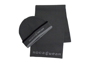 新品未使用 ROCAWEAR ロカウェア knit hat & scarf ニットハット & スカーフ セット グレー アクリル 中古 4c076261