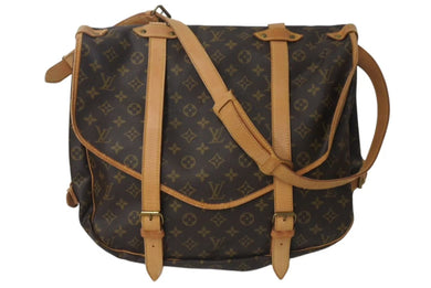 LOUIS VUITTON ルイヴィトン モノグラム ソミュール 43 M42252 ショルダーバッグ ブラウン ゴールド金具 良品 中古 4c076297