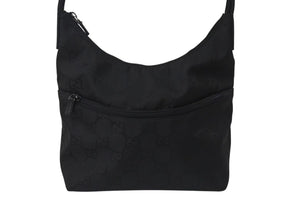 GUCCI グッチ GGナイロン ワンショルダーバッグ レザー ブラック イタリア製 001 3386 001998 美品 中古 4c076302