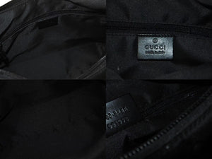 GUCCI グッチ GGナイロン ワンショルダーバッグ レザー ブラック イタリア製 001 3386 001998 美品 中古 4c076302
