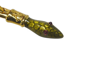 極美品 Vivienne Westwood ヴィヴィアンウエストウッド ピアス 両耳 スネーク 蛇 GP グリーン レッド ゴールド金具 中古 4c076319