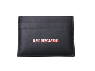 極美品 BALENCIAGA バレンシアガ CASH カードホルダー カードケース 594309 イタリア製 レザー ブラック レッド ホワイト 中古 4c076323