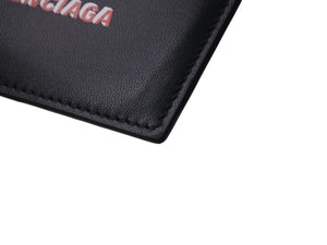極美品 BALENCIAGA バレンシアガ CASH カードホルダー カードケース 594309 イタリア製 レザー ブラック レッド ホワイト 中古 4c076323