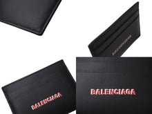 Load image into Gallery viewer, 極美品 BALENCIAGA バレンシアガ CASH カードホルダー カードケース 594309 イタリア製 レザー ブラック レッド ホワイト 中古 4c076323