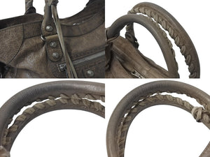 BALENCIAGA バレンシアガ ザ ジャイアント シティ 2WAYバッグ シルバー金具 ショルダーバッグ 281770 サンドベージュ 美品 中古 4c076373