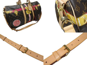 LOUIS VUITTON ルイヴィトン モノグラム サマートランク キーポル バンドリエール50 ボストンバッグ 2018年 M43613 イニシャル入り ブラウン 美品 中古 4c076391