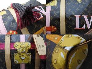 LOUIS VUITTON ルイヴィトン モノグラム サマートランク キーポル バンドリエール50 ボストンバッグ 2018年 M43613 イニシャル入り ブラウン 美品 中古 4c076391
