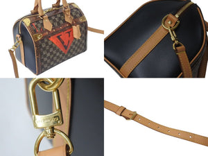 極美品 LOUIS VUITTON ルイヴィトン トランスフォームド ダミエ スピーディ バンドリエール 25 2WAY ハンドバッグ M52249 ブラウン ブラック ショルダーゴールド金具 中古 4c076392