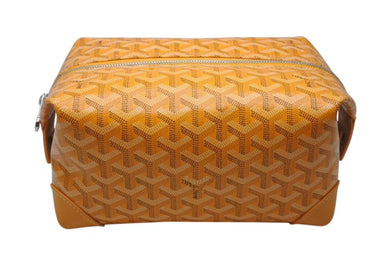 新品同様 GOYARD ゴヤール ボウリング25トイレタリーバッグ クラッチバッグ BOWLIN025TY08CL08P イエロー シルバー金具 中古 4c076399