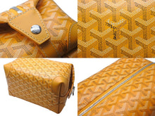 画像をギャラリービューアに読み込む, 新品同様 GOYARD ゴヤール ボウリング25トイレタリーバッグ クラッチバッグ BOWLIN025TY08CL08P イエロー シルバー金具 中古 4c076399