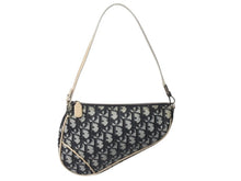 Load image into Gallery viewer, ChristianDior クリスチャンディオール サドルポーチ ワンショルダーバッグ トロッター柄 CR1021 ブラック アイボリー 美品 中古 4c076403