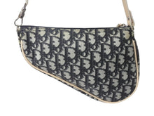 Load image into Gallery viewer, ChristianDior クリスチャンディオール サドルポーチ ワンショルダーバッグ トロッター柄 CR1021 ブラック アイボリー 美品 中古 4c076403
