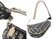 Load image into Gallery viewer, ChristianDior クリスチャンディオール サドルポーチ ワンショルダーバッグ トロッター柄 CR1021 ブラック アイボリー 美品 中古 4c076403