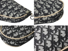 Load image into Gallery viewer, ChristianDior クリスチャンディオール サドルポーチ ワンショルダーバッグ トロッター柄 CR1021 ブラック アイボリー 美品 中古 4c076403