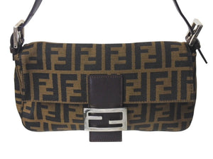 FENDI フェンディ マンマバケット ワンショルダーバッグ 26424 ズッカ柄 ブラウン シルバー金具 美品 中古 4c076408