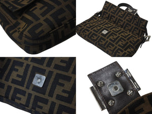 FENDI フェンディ マンマバケット ワンショルダーバッグ 26424 ズッカ柄 ブラウン シルバー金具 美品 中古 4c076408