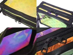 極美品 LOUIS VUITTON ルイヴィトン M55932 モノグラム プリズム ソフトトランク ショルダーバッグ レザー ホログラム ブラック 中古 4c076409