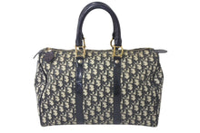 Load image into Gallery viewer, Christian Dior クリスチャンディオール トロッター ボストンバッグ PZ0052 ブラック ゴールド金具 美品 中古 4c076410