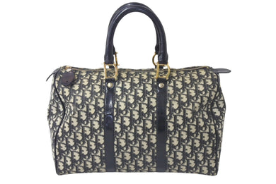 Christian Dior クリスチャンディオール トロッター ボストンバッグ PZ0052 ブラック ゴールド金具 美品 中古 4c076410