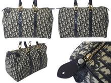 Load image into Gallery viewer, Christian Dior クリスチャンディオール トロッター ボストンバッグ PZ0052 ブラック ゴールド金具 美品 中古 4c076410
