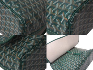 極美品 GOYARD ゴヤール カペシアン バッグMM ショルダーバッグ CAPETIMMLTY09CG09P グリーン シルバー金具 中古 4c076413