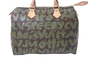 新品同様 LOUIS VUITTON ルイヴィトン スピーディ30 ハンドバッグ M92194 モノグラム グラフィティ 村上隆 中古 4c076417