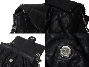 極美品 CHANEL シャネル マトラッセ チェーンアラウンド ショルダーバッグ ブラック 15番台 ラムスキン ココマーク シルバー金具 中古 4c076418