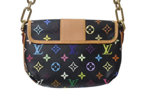 極美品 LOUIS VUITTON ルイヴィトン パティ ワンショルダーバッグ M40306 モノグラム マルチカラー ブラック 村上隆 中古 4c076421
