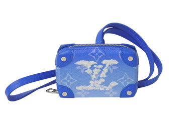 極美品 LOUIS VUITTON ルイヴィトン モノグラムクラウズ ソフトトランク ネックレス ウォレット M45440 ヴァージル ブルー 中古 4c076422