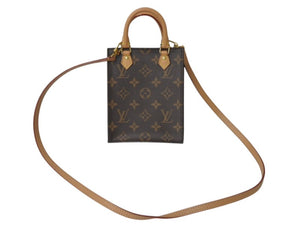 極美品 LOUIS VUITTON ルイヴィトン プティット サックプラ ハンドバッグ M69442 2WAY モノグラム ブラウン ゴールド金具 中古 4c076432