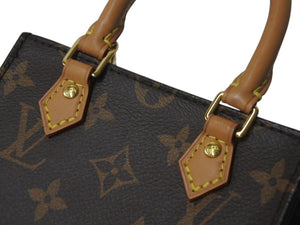 極美品 LOUIS VUITTON ルイヴィトン プティット サックプラ ハンドバッグ M69442 2WAY モノグラム ブラウン ゴールド金具 中古 4c076432