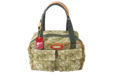 LOUIS VUITTON ルイヴィトン モノグラモフラージュ デニム ジャスミン ハンドバッグ M95772 カーキ 村上隆 廃盤 美品 中古 4c076438