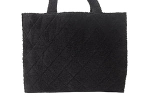 CHANEL シャネル トートバッグ ハンドバッグ 1番台 パイル ココマーク ロゴ ブラック 美品 中古 4c076444