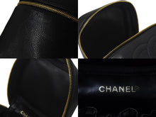 Load image into Gallery viewer, 極美品 CHANEL シャネル バニティ ハンドバッグ ブラック キャビアスキン 4番台 ココマーク ロゴ 小物入れ ゴールド金具 中古 4c076449