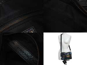 BALENCIAGA バレンシアガ ハンドバッグ グラフィティ クラシックミニシティ ペイント ブラック マルチカラー レザー 300295 美品 中古 4c076455