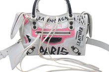 Load image into Gallery viewer, BALENCIAGA バレンシアガ ハンドバッグ グラフィティ クラシックミニシティ ペイント ホワイト マルチカラー レザー 300295 中古 4c076456