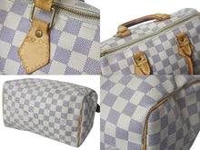 Load image into Gallery viewer, LOUIS VUITTON ルイヴィトン スピーディ25 ハンドバッグ N41371 ダミエアズールキャンバス ホワイト ブラウン 良品 中古 4c076457