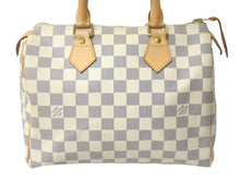 Load image into Gallery viewer, LOUIS VUITTON ルイヴィトン スピーディ25 ハンドバッグ N41371 ダミエアズールキャンバス ホワイト ブラウン 美品 中古 4c076460