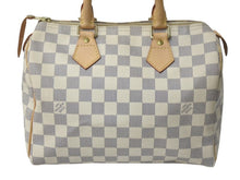 Load image into Gallery viewer, LOUIS VUITTON ルイヴィトン スピーディ25 ハンドバッグ N41371 ダミエアズールキャンバス ホワイト ブラウン 美品 中古 4c076460