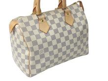 Load image into Gallery viewer, LOUIS VUITTON ルイヴィトン スピーディ25 ハンドバッグ N41371 ダミエアズールキャンバス ホワイト ブラウン 美品 中古 4c076460
