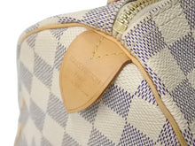 Load image into Gallery viewer, LOUIS VUITTON ルイヴィトン スピーディ25 ハンドバッグ N41371 ダミエアズールキャンバス ホワイト ブラウン 美品 中古 4c076460