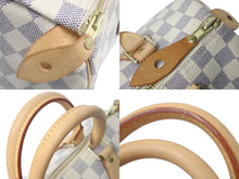 Load image into Gallery viewer, LOUIS VUITTON ルイヴィトン スピーディ25 ハンドバッグ N41371 ダミエアズールキャンバス ホワイト ブラウン 美品 中古 4c076460